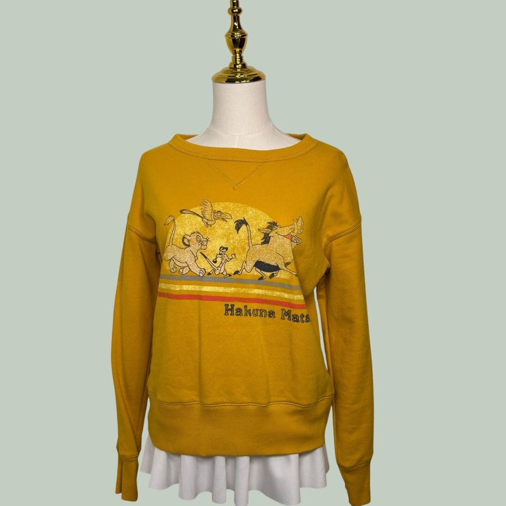 disney the lion king yellow sweatshirt hakuna matata retro‎ sunset graphic simba